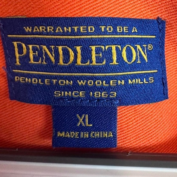 Pendleton Orange Women’s Button Down Jacket Size XL Western Fall Cotton - Picture 3 of 8